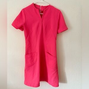 Vintage 60s Pink Short Sleeve Dress